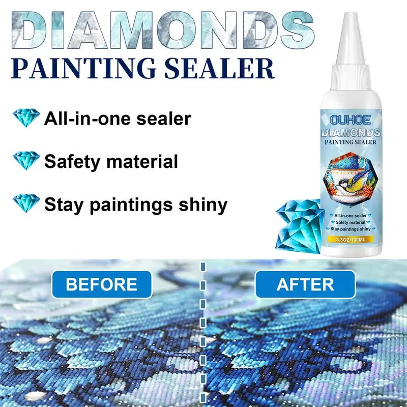 5D Diamond Drawing Sealer Conserver Glue Protective Comes With Dedicated Brush Fast Drying Shine Effect Sealer Glue