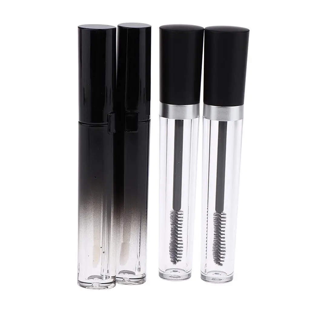2x 8mL 빈 마스카라 튜브+2x 바이알+2x 플라스틱 깔때기 세트 DIY