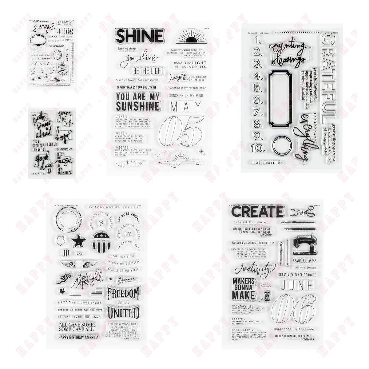 

Clear Stamps June Agenda Grateful Hope Captions Scrapbook Diary Decoration Paper Craft Embossing Template DIY Greeting Handmade