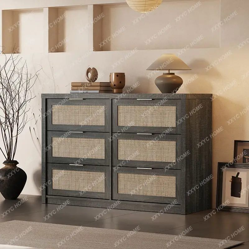 

Rattan drawer storage living room storage floor-to-ceiling entrance cabinet