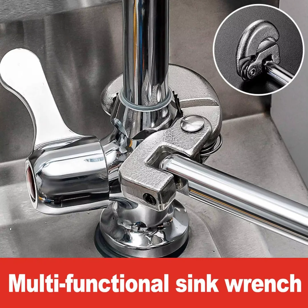 12 Inch Basin Wrench Sink Wrench for Fixing Back and Union Nuts Plumbing Applications Under Sink Installation Bath Drains