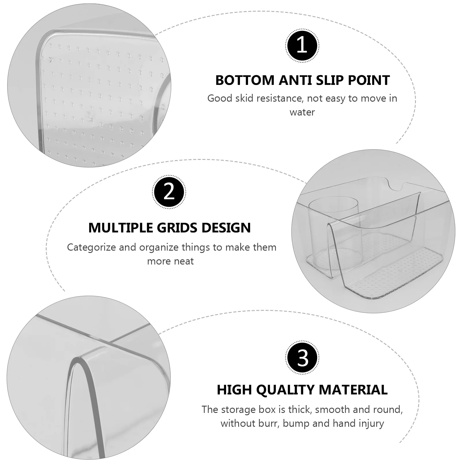 

1Pcs Clear Organizer Transparent Makeup Holder Multiple Grids Rack Classified Design Durable Storage Case Desktop