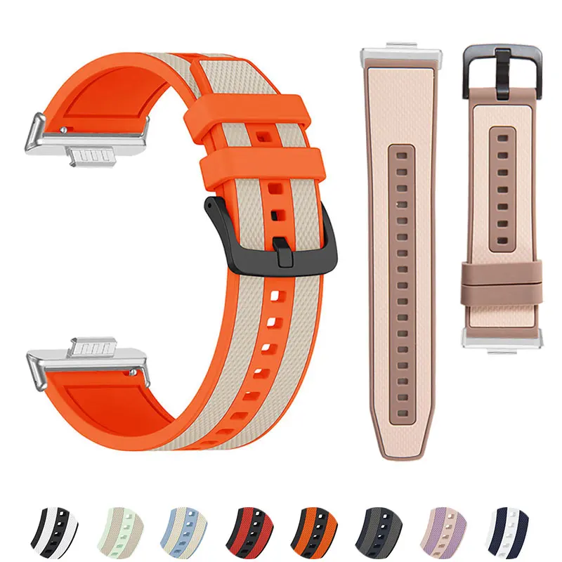 Silikon Sport Armband Für Huawei Uhr Fit 3 4 4 Pro Armband Correa Zwei Farbe Armband für Huawei Uhr Fit 3 band Armband