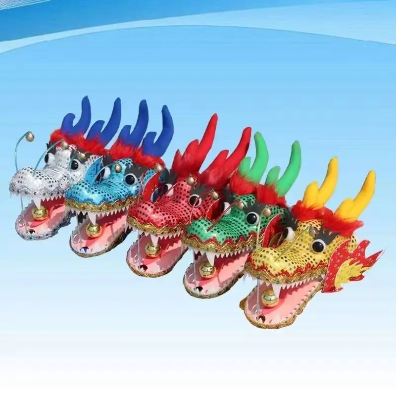 

400 Gram Plastic Chinese Dance Dragon Head Accessories For Adults Festival Supplies Red White Blue Green Yellow
