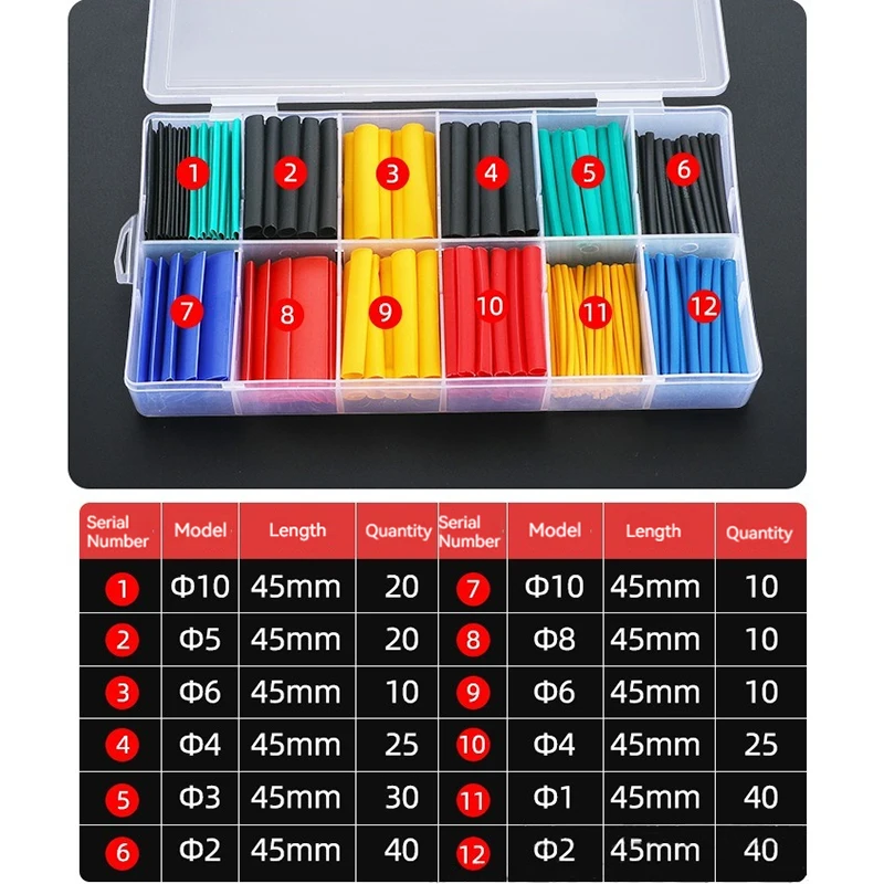 280 Pcs Heat Shrink Suit Wire Protective Sleeve Insulation Heat Shrink Tube Boxed Heat Shrink Tube Insulation Sleeve
