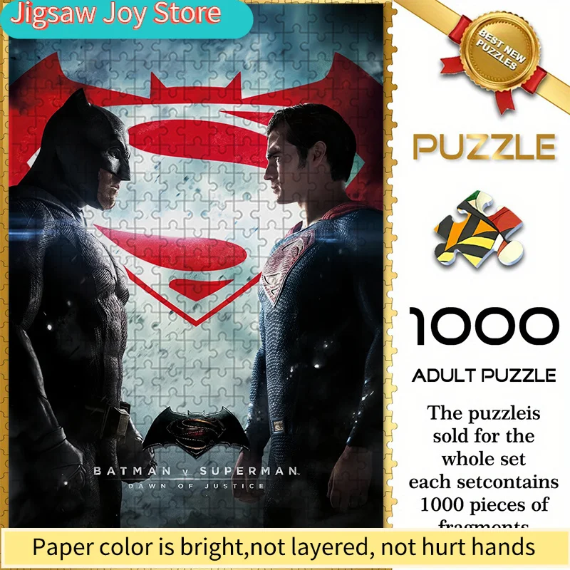 

Бесшовный пазл Warner Bros. Z10.31-82, дизайн «Бэтмен против Супермена: Начало справедливости» с двумя героями, прочный, толстый, для самостоятельной сборки.