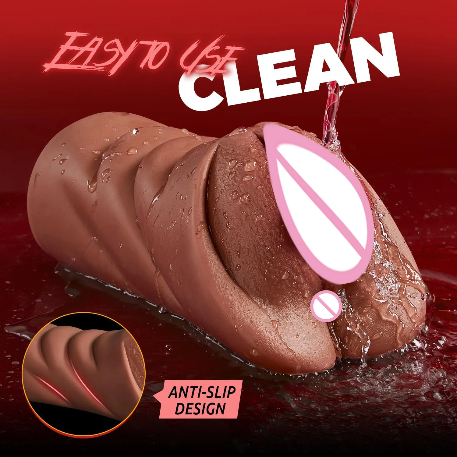 2-in-1  pocket vagina, men's pocket vagina,  silicone  vagina,   anal dual-channel tightening artificial vagina and anal pocket, view 5