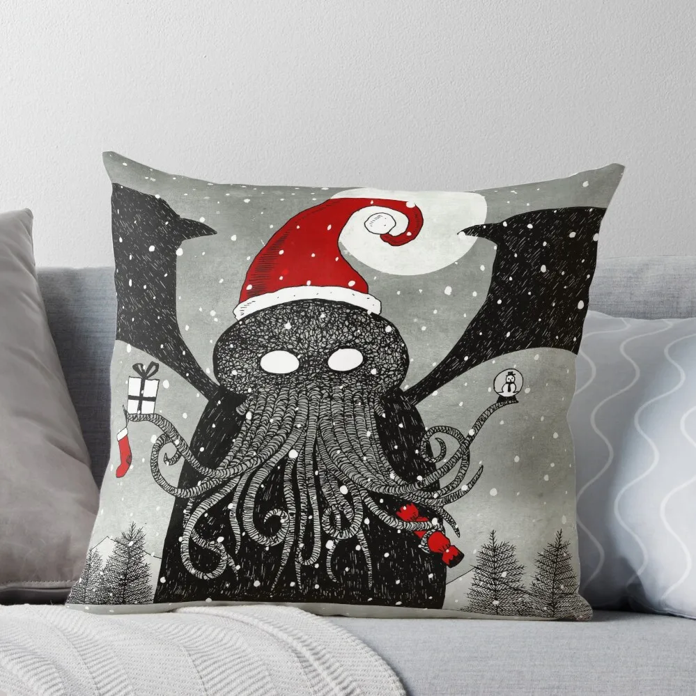 

A Cthulhu Christmas Throw Pillow Elastic Cover For Sofa Sofa Decorative Covers