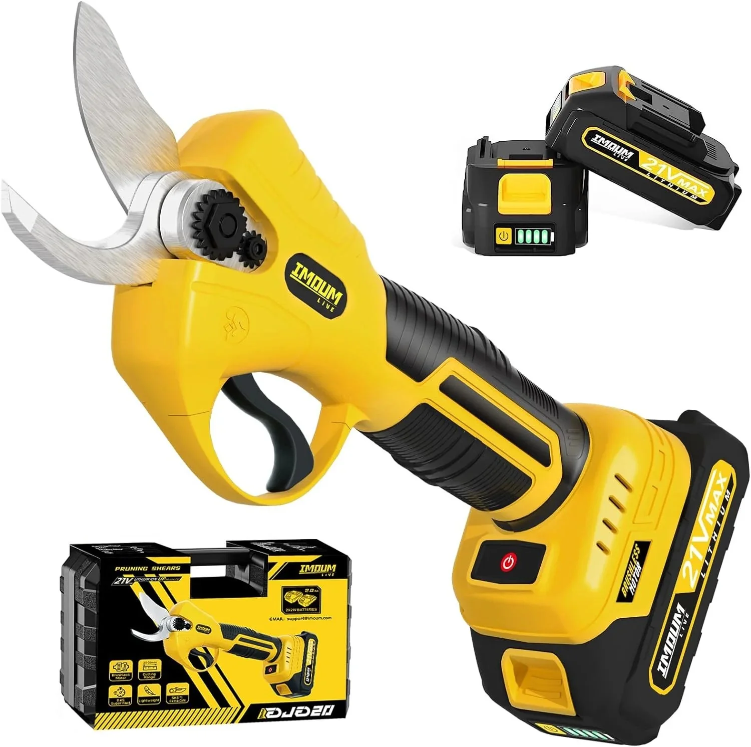 

Electric Cordless Brushless Motor Pruning Shear with SK5 Steel Blades Portable Powerful Pruner GOOD Garden Tool IMOUMLIVE DJD20