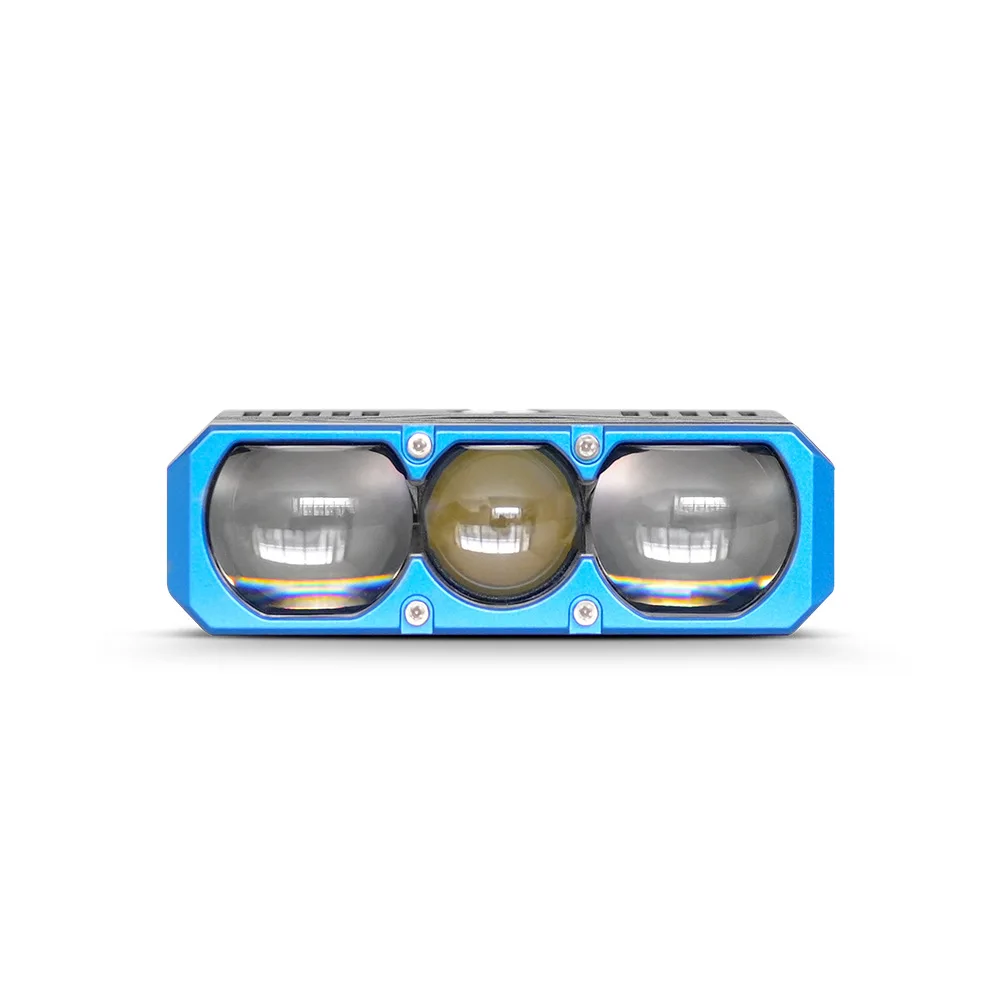 New 3-Eye LED Projector Headlights 220W Electromagnetic Valve Color Changing Grill Light Car Motorcycle H7 LED H4 LED High Power