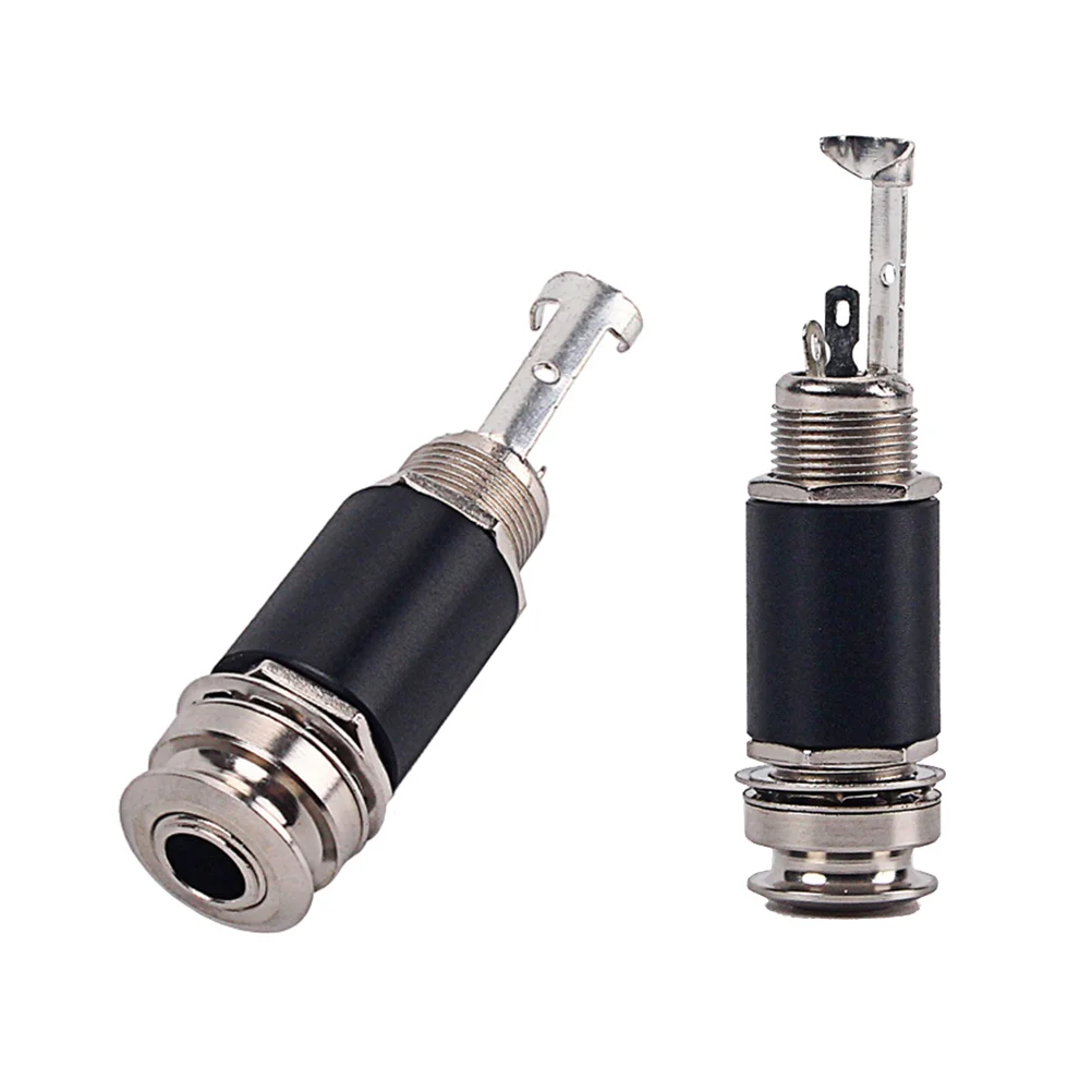 1/4 Inch 635mm Guitar Bass End Pin Jack Endpin Jack Socket Cylinder Style Jack Socket (Black) guitar stereo jack