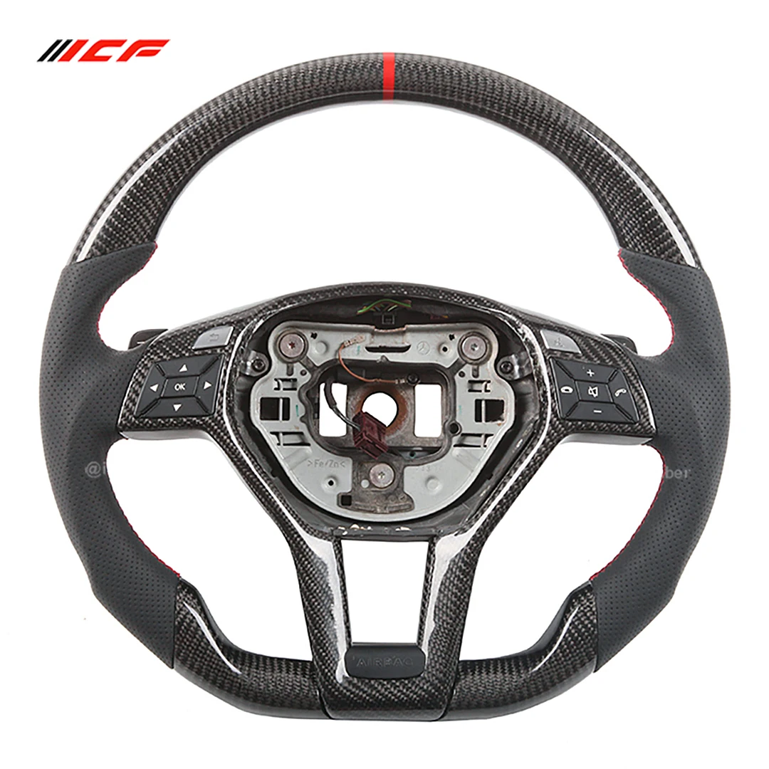 Carbon Fiber Steering Wheel for  Mercedes Benz GLA GLK CLA CLS SL AMG E C Class X156 X204