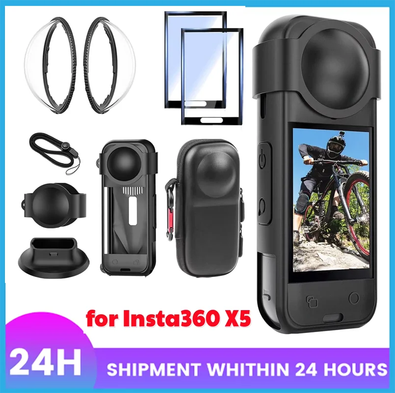 

Accessories Kit For Insta360 X5 Guard Carrying Case Tempered Glass Film protector cover glass storage bag Premium Lens accessory