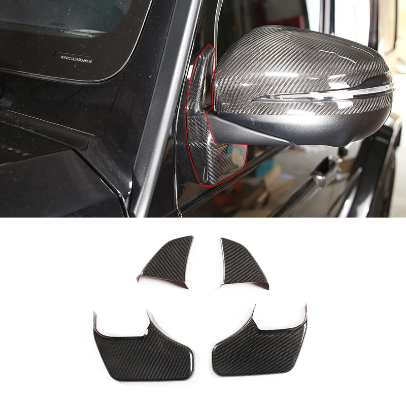 

For Mercedes-Benz G-Class W463 G500 G63 2019-2020 Real Carbon Fiber Side Wing Rearview Mirror Base Cover Sticker Car Accessories