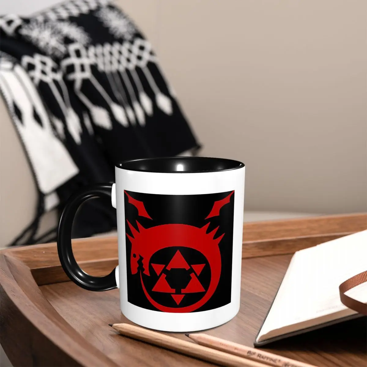 Fullmetal Alchemist Ouroboros Homunculus Symbol Mug Funny Ceramic Coffee Cups Tea Mugs Milk Cup Drinkware Gifts for Woman Man