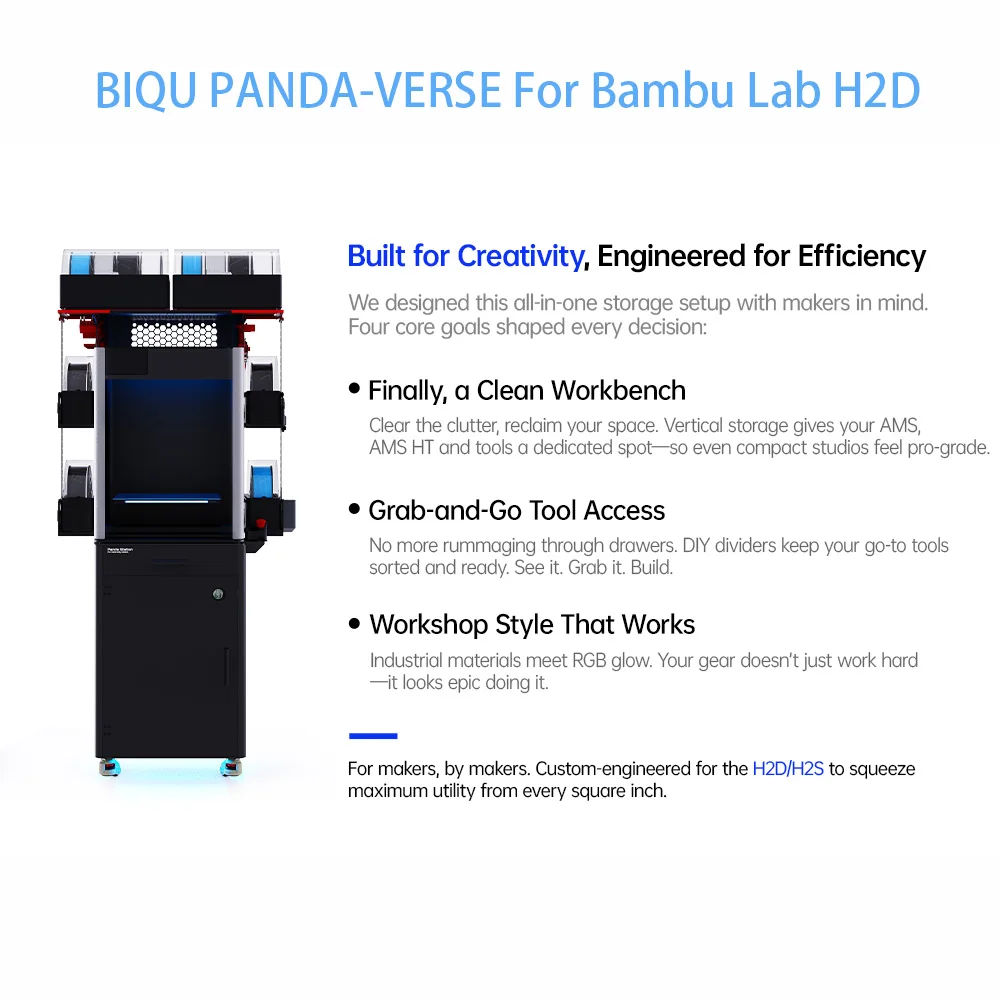 

BIQU PANDA-VERSE Multi-function AMS Filament Storage Printer Status Indication Industrial-Grade Quality For Bambu Lab H2D