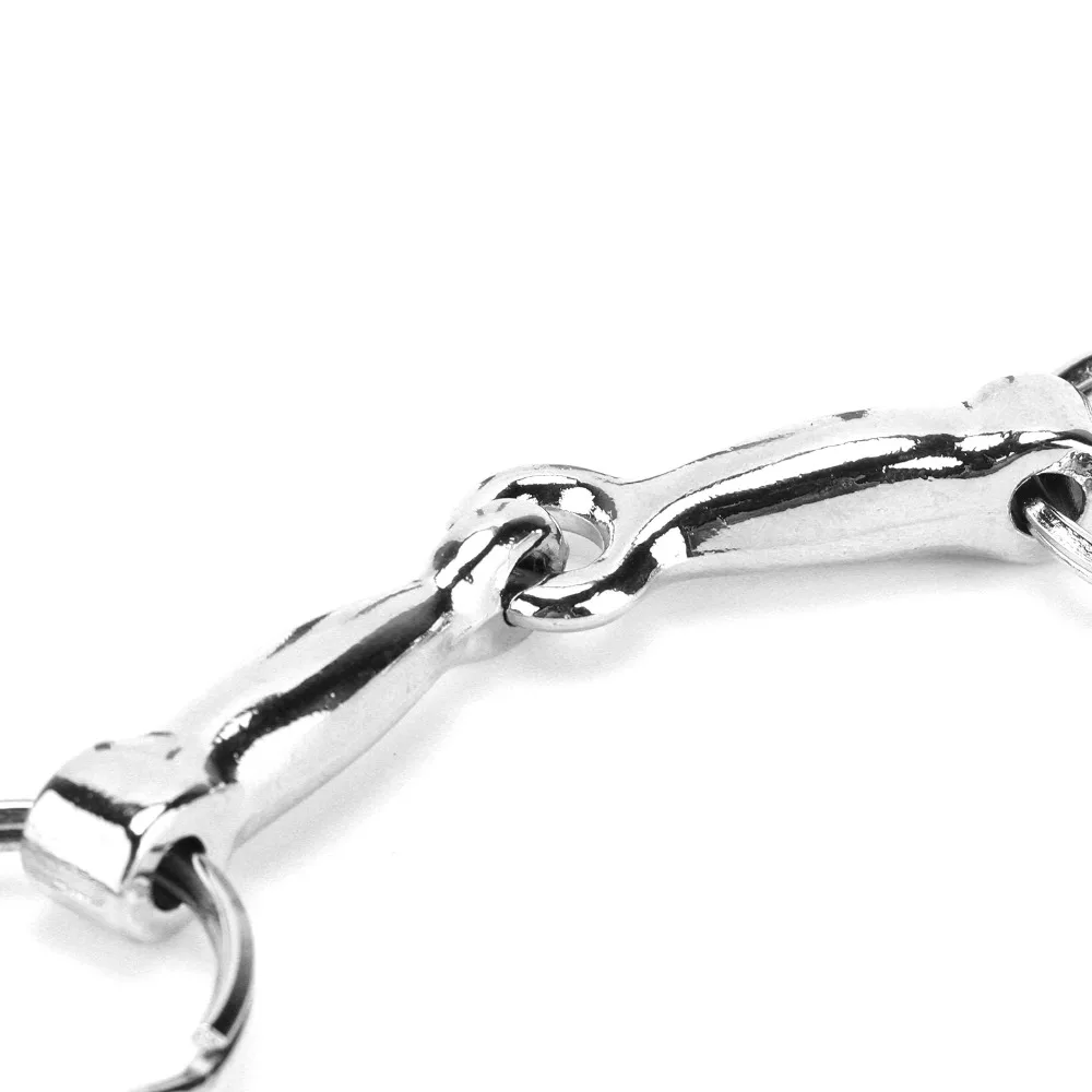 Zinc Alloy Snaffle Bit Keychain Durable Single Connector Pelham Bit Keychain Rust Resistant Knot Design Equestrian Keychain