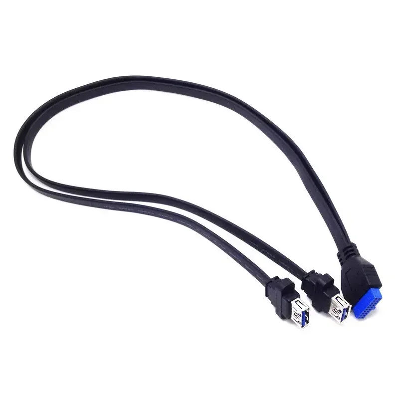 Dual USB 3.0 Female To 20 Pin Header Motherboard Adapter Extension Cable 2 USB Screw Panel Mount Motherboard Flat Cable Cord