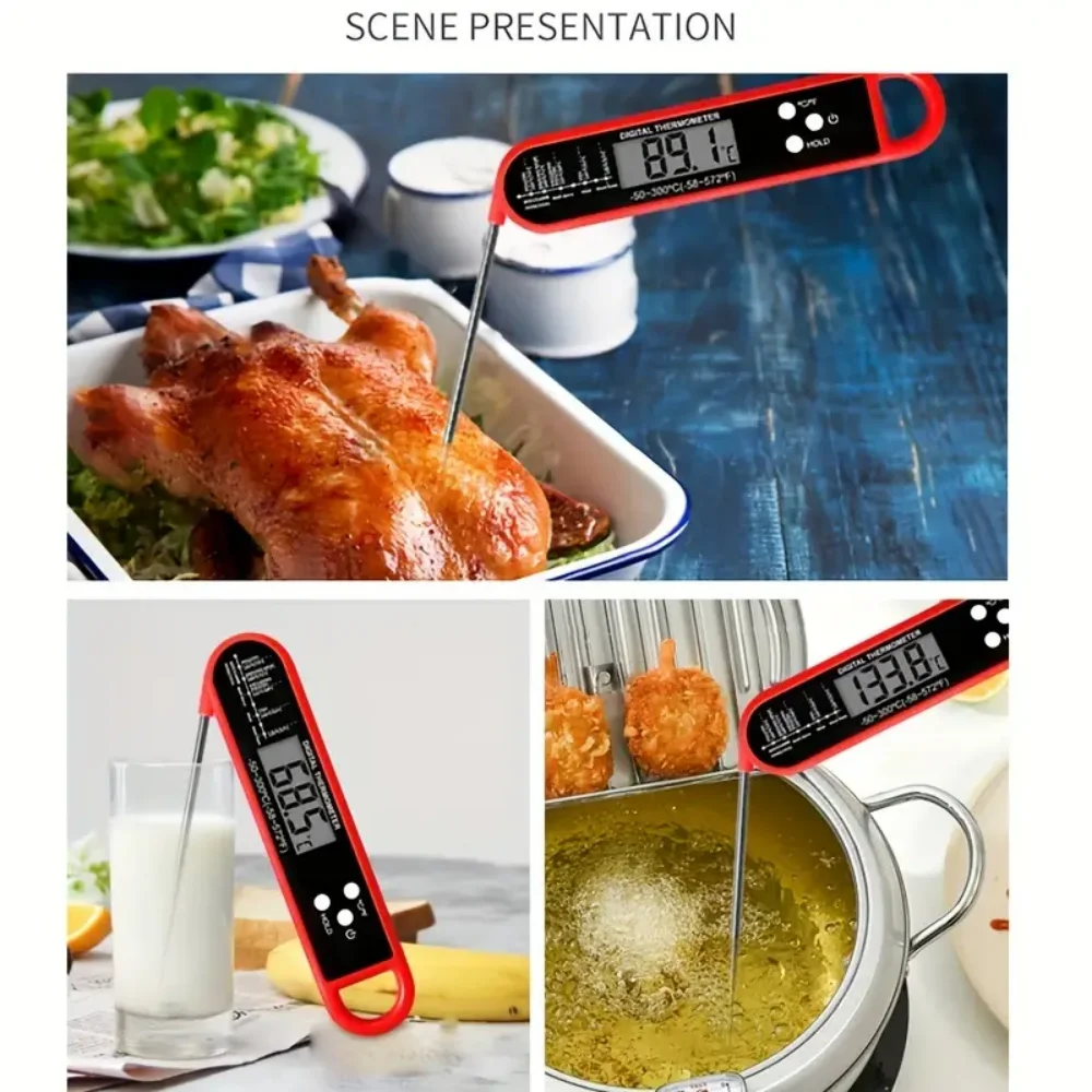 Instant Read Meat Thermometer Stainless Steel Kitchen Cooking Bbq Digital Meat Thermometer With Probe