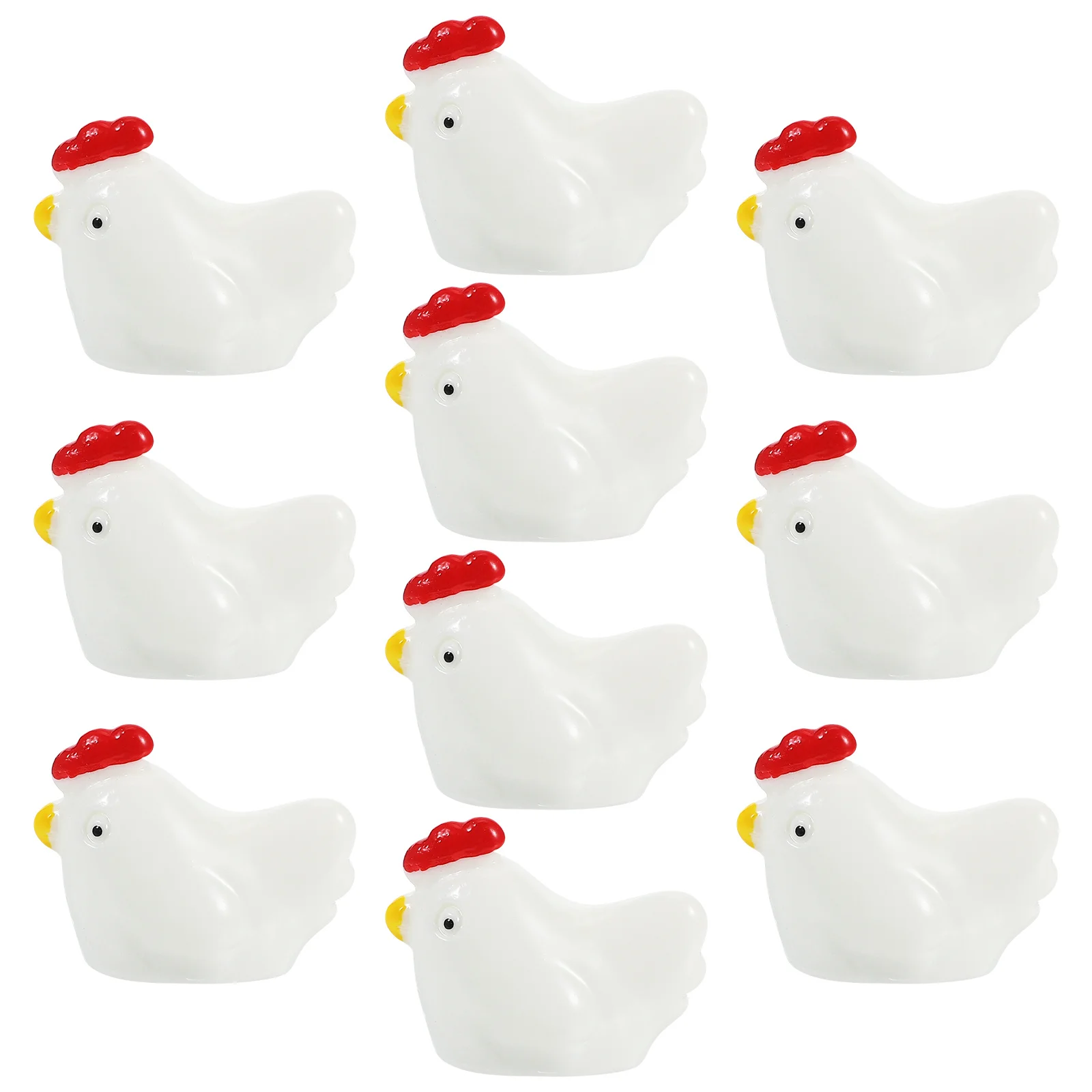 10 قطعة الدجاج الراتنج الصغيرة رائعتين الدجاجة التماثيل لتررم ديكور حديقة الحرفية المشهد الصغير الديكور الحيوانات الصغيرة الراتنج
