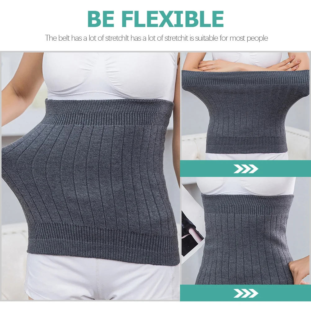 حزام دعم قطني سميك للنساء مدرب خصر قطني دافئ كم خصر محمول دعامة خلفية للاستخدام اليومي للتمرين باللون الرمادي