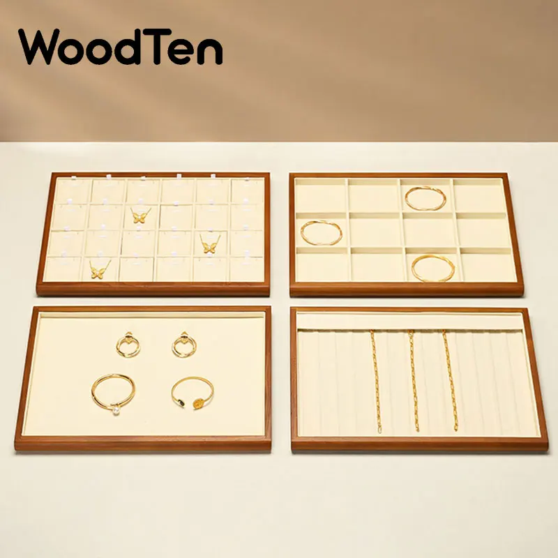 

Деревянный лоток для украшений WoodTen: подставка для демонстрации колец, кулонов, браслетов, органайзер для хранения ювелирных изделий