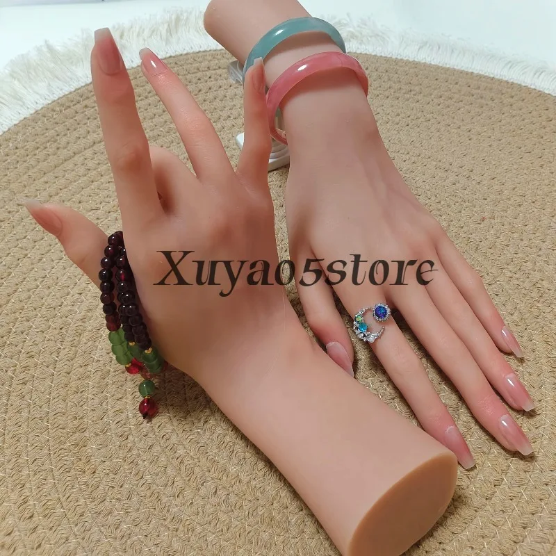 Realistic Silicone Material Female Hands Model Lifelike Silicone Female Hand Foot Mannequin for Hand Art Jewelry Display