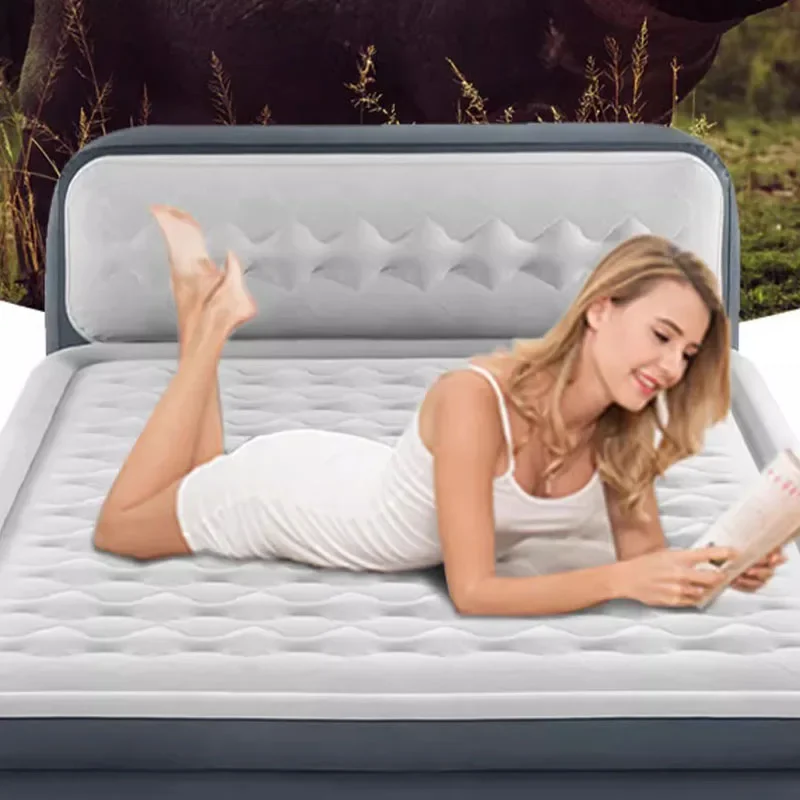 Extra Thick Inflatable Air Mattress Single Double Size Automatic Pump Portable Foldable Guest Bed for Home Camping Travel