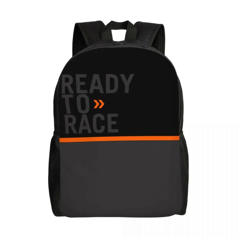 

Ready To Race Logo Travel Backpack Men Women School Computer Bookbag Racing Sport Motorcycle Rider College Student Daypack Bags