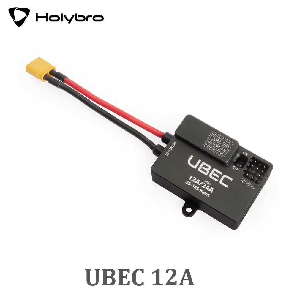 HolyBro UBEC 12A (3-14S) XT30 High Efficiency DC-DC Regulator Chip 4-channel Parallel Header Pin Outputs for servos