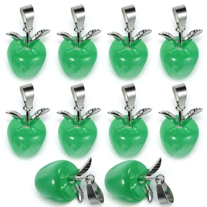 

10Pcs Cat's Eye Stone Pendants No Fade Skin Friendly Charms for DIY Jewelry Making Necklace Bracelet Keychain Decorations