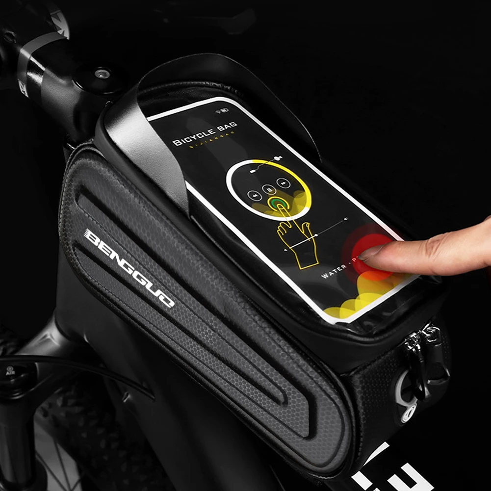 1л велосипедная сумка, водонепроницаемая велосипедная сумка с сенсорным экраном, верхняя передняя трубчатая рама, сумка для шоссейного велосипеда MTB, чехол для телефона 4,7-6,5, аксессуары для велосипеда