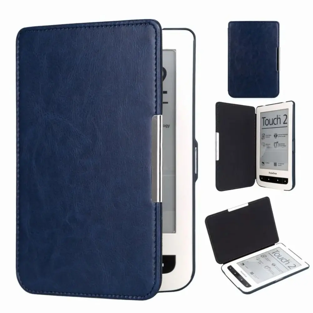 New Auto Wake Sleep e-Reader Case Anti Scratch Anti-fall Back Cover Shockproof PU Leather for Pocketbook PB614/615/624/625/626