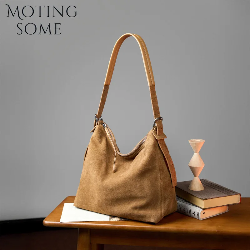 

Мягкая теплая замшевая сумка, зимняя женская повседневная сумка через плечо, большая вместительная сумка, повседневная сумка-тоут под мышками, матовая сумка из воловьей кожи, новинка