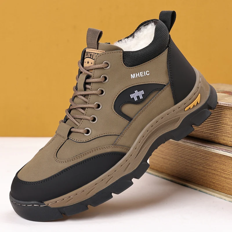 

Men's Shoes 2025 Winter New Style Fleece-Lined Warm Genuine Leather Cotton Shoes Men's Outdoor Casual Shoes Snow Boots