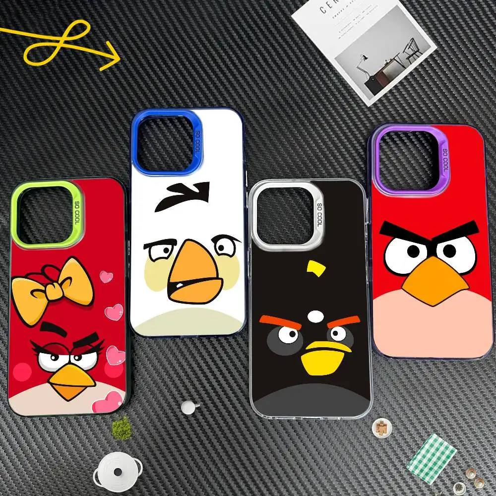 

G-Angry Birds Phone Case For iPhone 17,16,15,14,13,12,Pro MAX White Matte Shockproof Cover