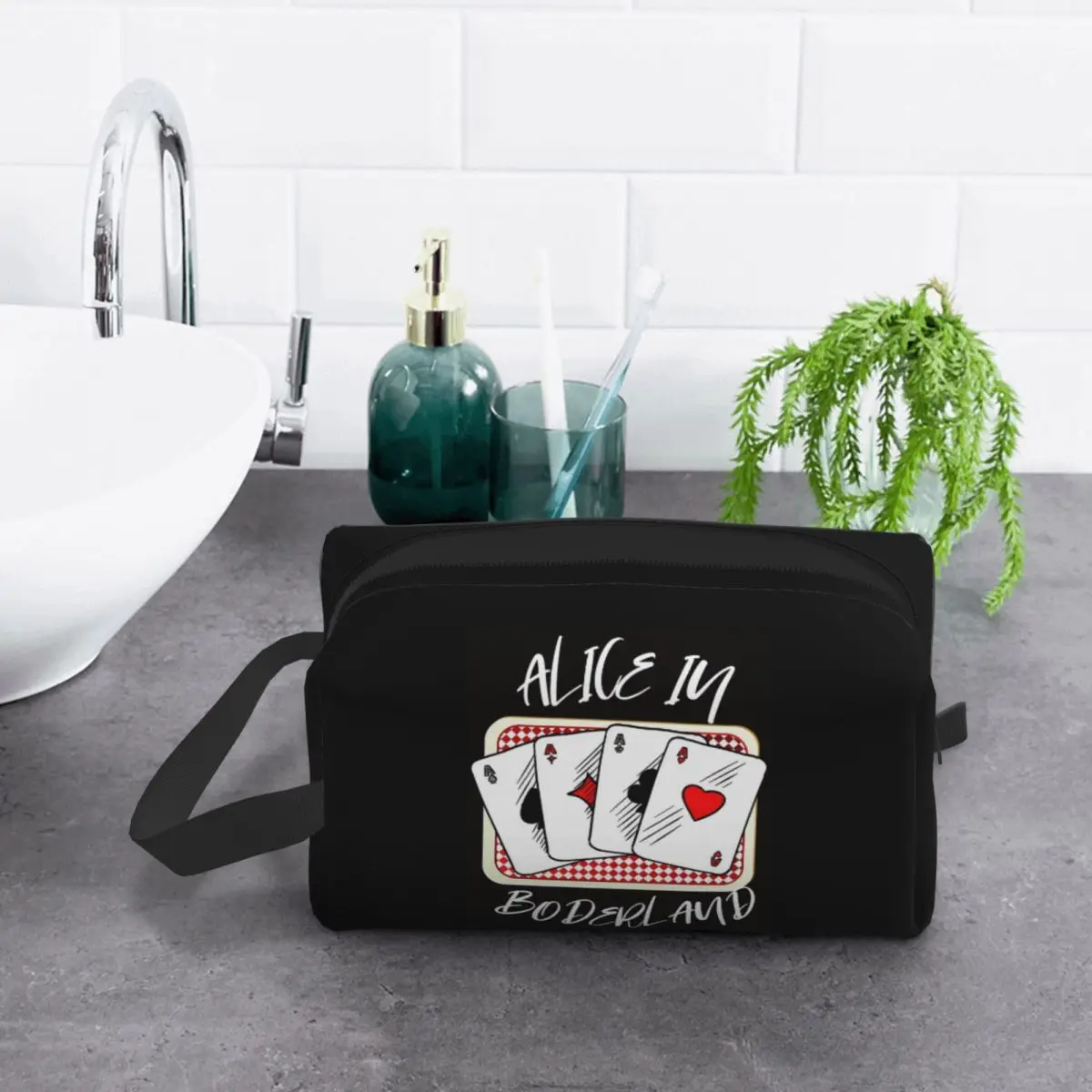 

ALICE IN BORDERLAND Makeup Bag Cosmetic Organizer Storage Dopp Kit Toiletry Cosmetic Bag for Women Beauty Travel Pencil Case