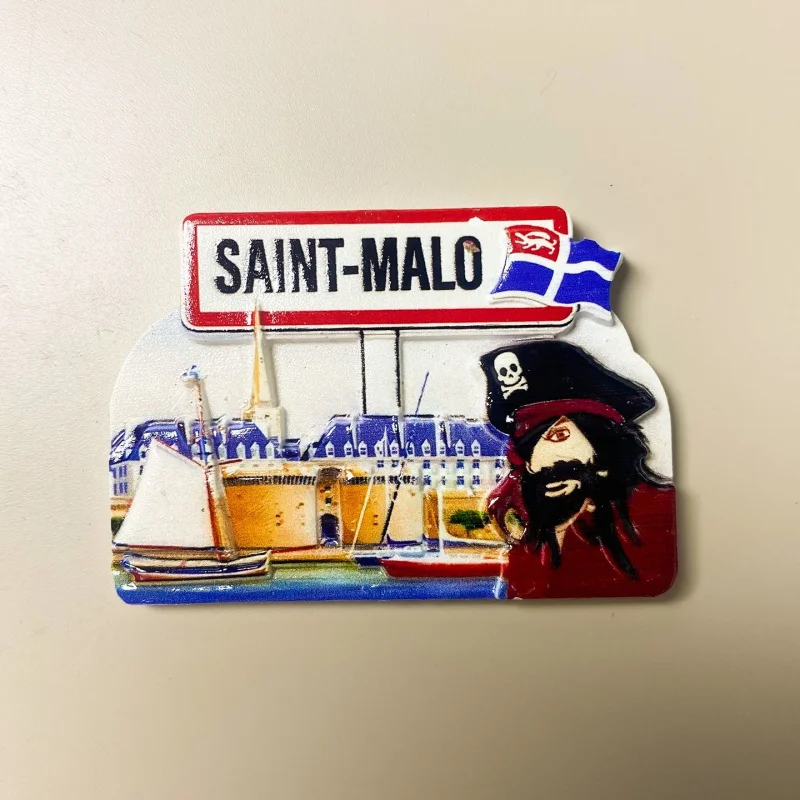 

St. Malo 3D Refrigerator Magnets France Medieval Ancient City Pirate Home Decoration Supplies Tourist Souvenirs