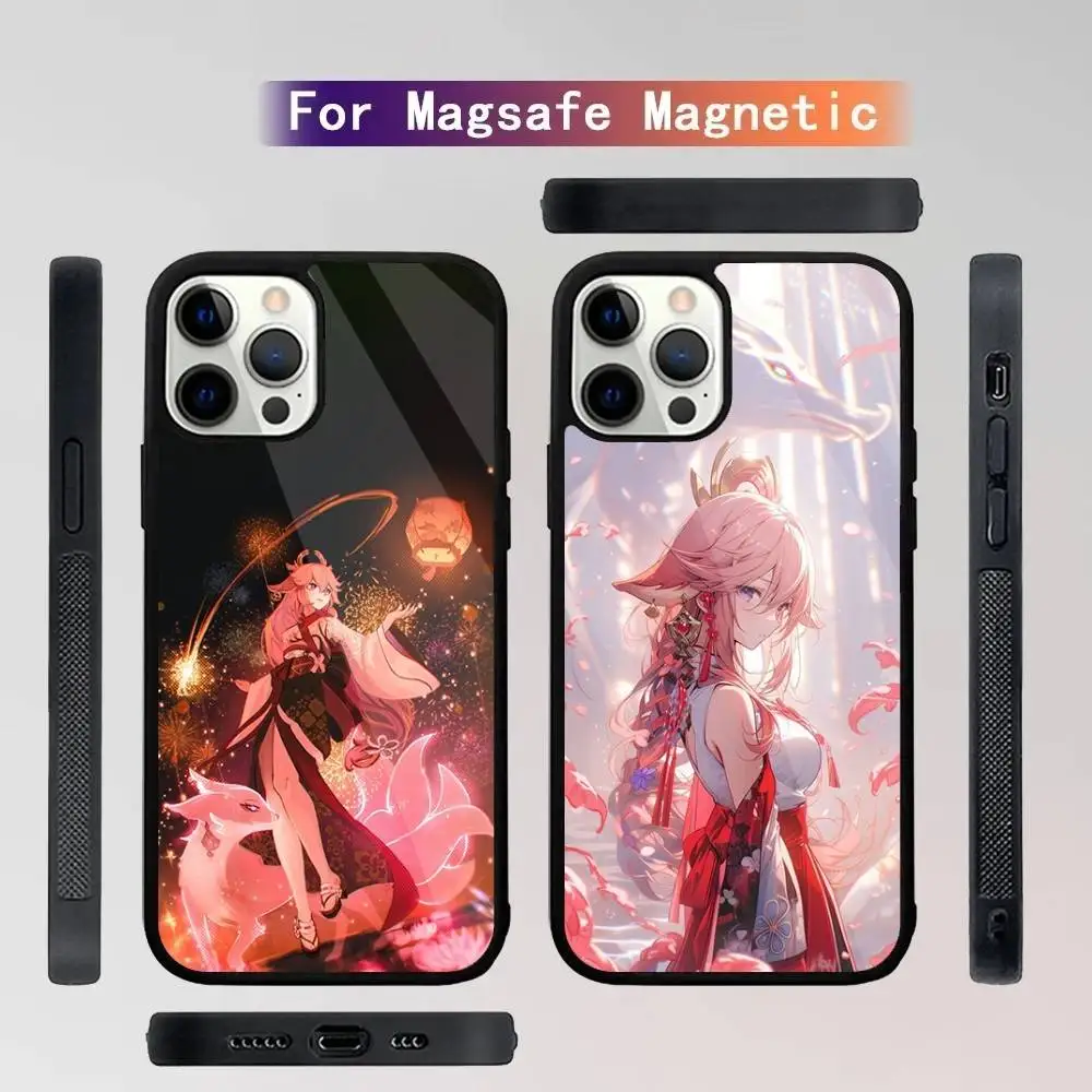 

S-Sakura Anime M-Miko Phone Case For iPhone 16,15,14,13,12,11,Plus,Pro,Max Mini Magsafe Magnetic Wireless Charging