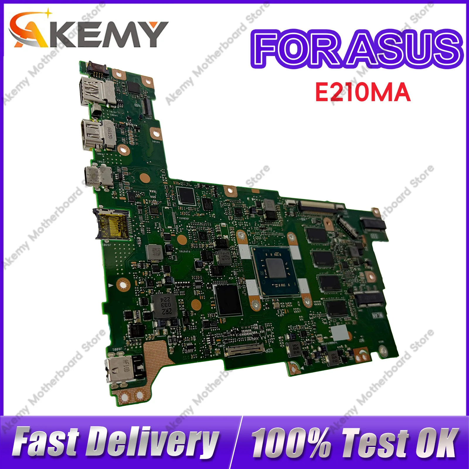 E210MA Laptop Motherboard For ASUS EeeBook E210M E210MA E210MAB Notebook Mainboard With Celeron CPU 100% tests OK fast shipping