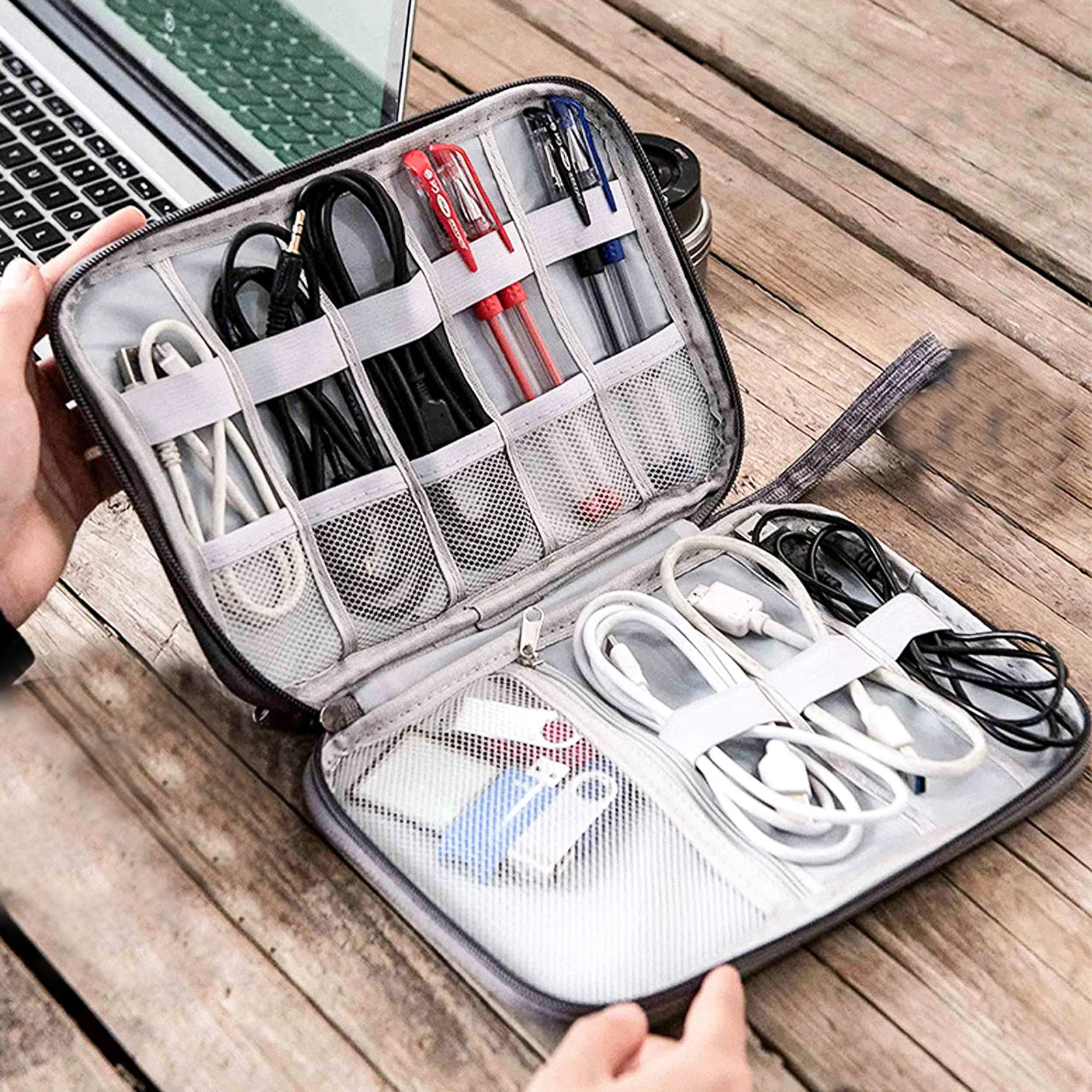 Digital Bag Portable Waterproof Cable Case For Travel Tech Accessories Storage Electronics Organizer Cord Charging Cable