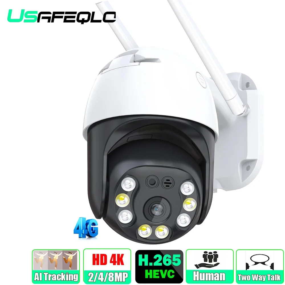 

4G SIM Card IP Camera PTZ 4MP 8MP HD Wireless Outdoor Security Dome Camera CCTV Two Way Audio iCSee Alexa