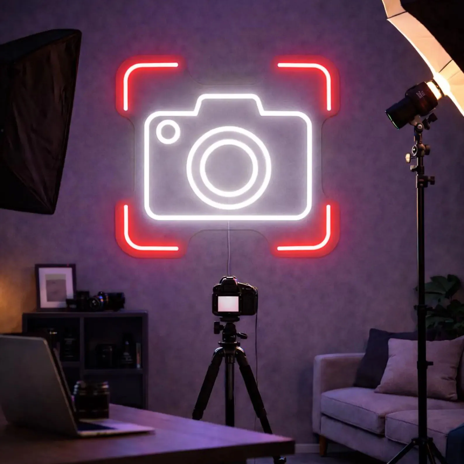 Camera Neon Sign,Photography Studio/Creator Office Decor,Photo Studio Light Up Sign,Camera Store Wall Art,Gift For Cameraman