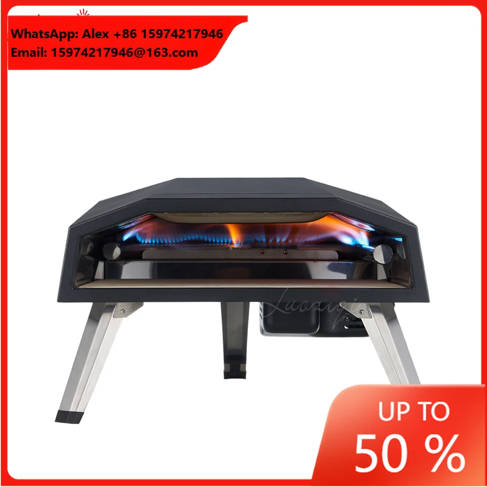 2026 Hot Sale Stainless Steel Portable Outdoor Gas Pizza Oven Small 12-16 Inch Kitchen Gas BBQ Oven For Food Indoor Roasting