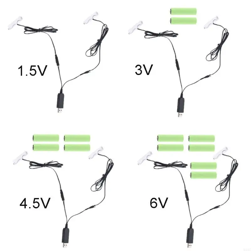 918C 1 to 2 AA Battery to USB Electric Converter for Toys Decorations LED Lamp Radio