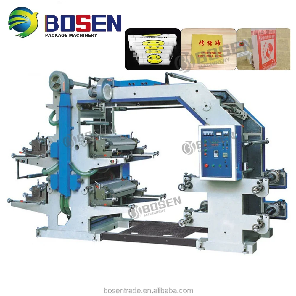 Automatic 4 Color Plastic Flexo Printer Bag Printing Machine Price For Plastic Shopping Bags