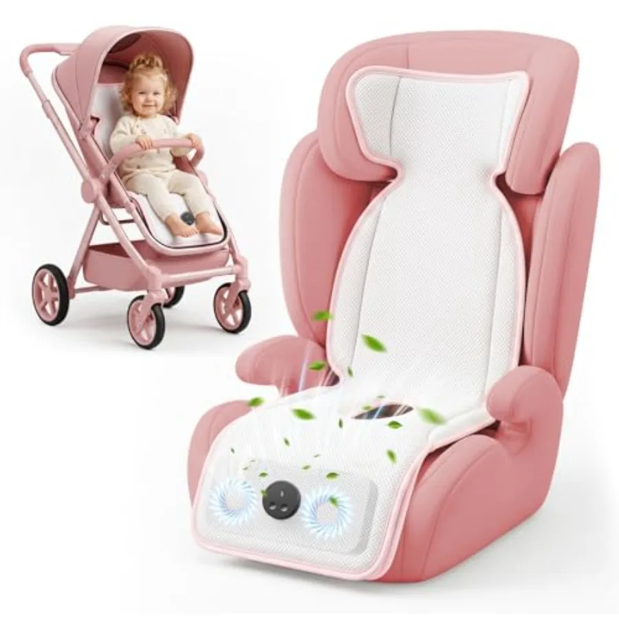 

Stroller Cooling Pad with Fan for Baby Girls, 10000mA Rechargeable Battery Baby Car Seat Cooling System for Backseat, Max 10H V