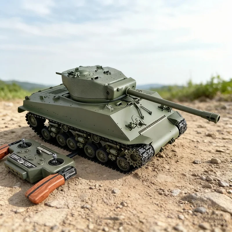 New Rc Battle Tank Wwii Us M4A3 Sherman Full Metal 1 16 Scale 2 4Ghz Remote Control Military Model For Adult Hobby Collectors