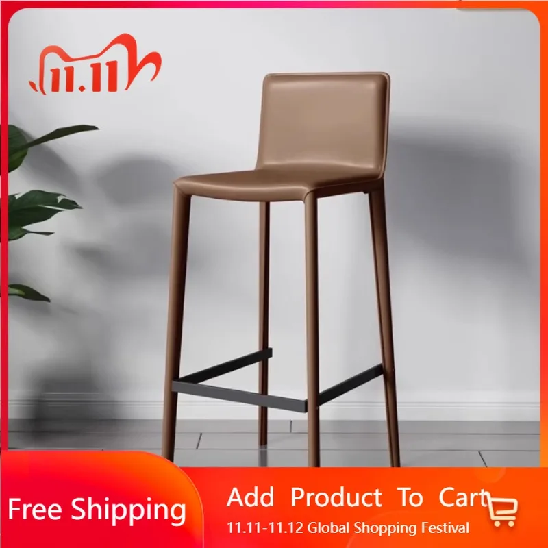 

Minimalist Leather Bar Chairs Italian Modern Reception Island Bar Chairs Designer Nordic Taburetes Altos De Cocina Furniture