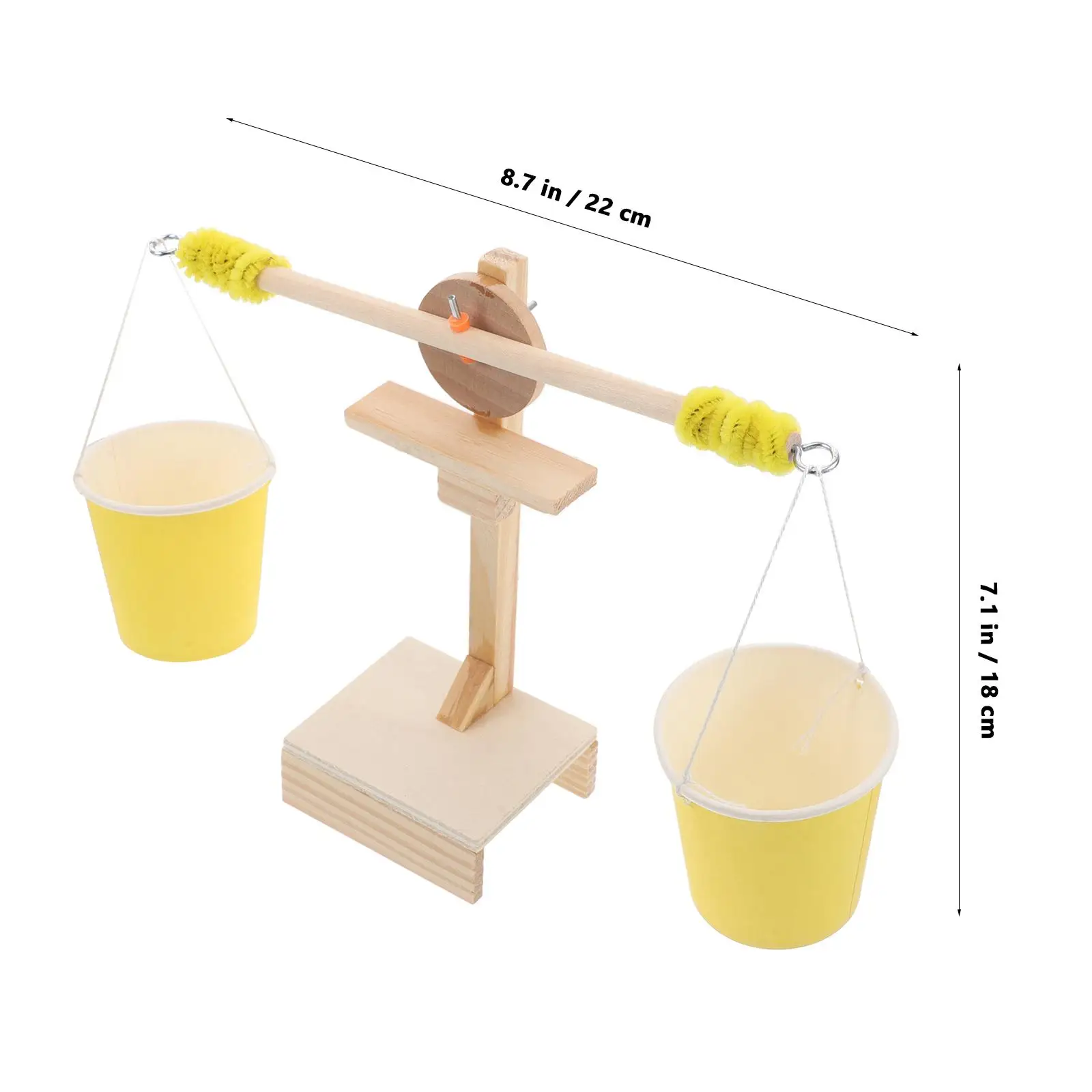 Bilancia per bambini fai-da-te Strumento STEM Bilancia per legno per aula Doppia padella Blocchi di costruzione insonnabili solidi liquidi